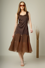 Brown Star Net Dress