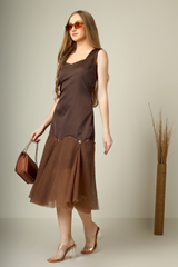 Brown Star Net Dress