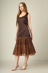 Brown Star Net Dress