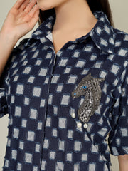 Denim Horse Head Dress