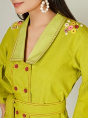 Neon Denim Blazer Top