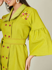 Neon Denim Blazer Dress