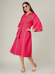 Pink Denim Butterfly Dress