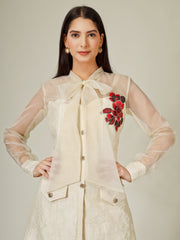 Ivory Bow Tie coat Dress