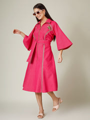 Pink Denim Butterfly Dress
